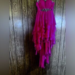 Pink HIgh Low Prom Dress Sizs XS